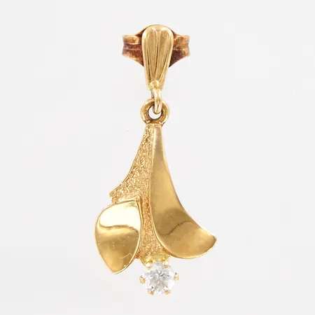 Enstaka örhänge med strn, 24mm, bredd:10mm, 18K  Vikt: 0,9 g