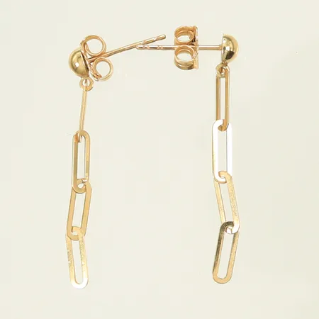 Örhängen, längd 32mm, bredd 3mm, 14K, 1g Vikt: 1 g