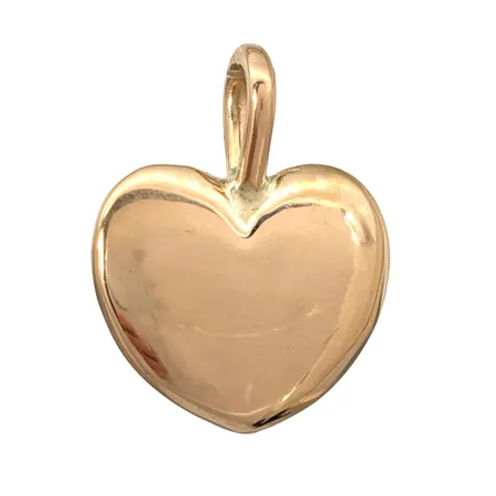 Hänge Hjärta, 18K guld, massiv tung modell, Alton Guldvaru Ab, Falköping, svensk kontrollstämpel, längd inkl. ögla 16 mm, bredd 12 mm, tjocklek 3,7 mm, fint skick Vikt: 4,3 g
