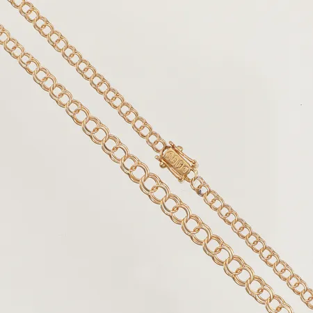 Collier doserad Bismarck, ca 45cm, bredd 2,5-3,5mm, 14K Vikt: 6 g