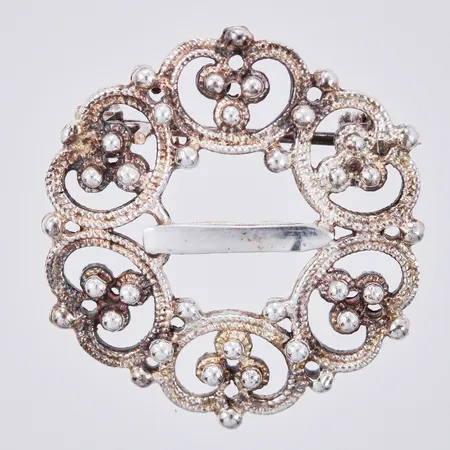 Brosch Ø ca 2,5cm 830/1000 silver  Vikt: 4 g