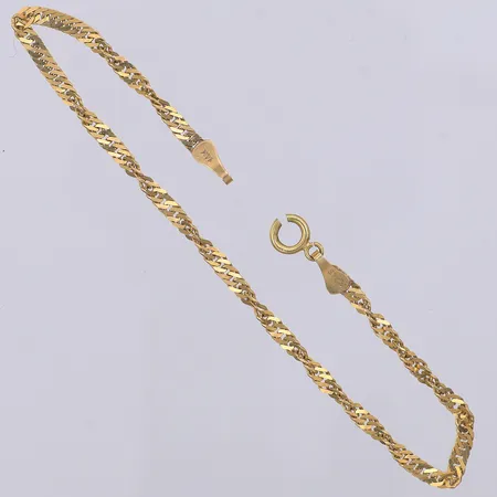 Armband Singapore 19cm, defekt lås, 14K Vikt: 2,7 g
