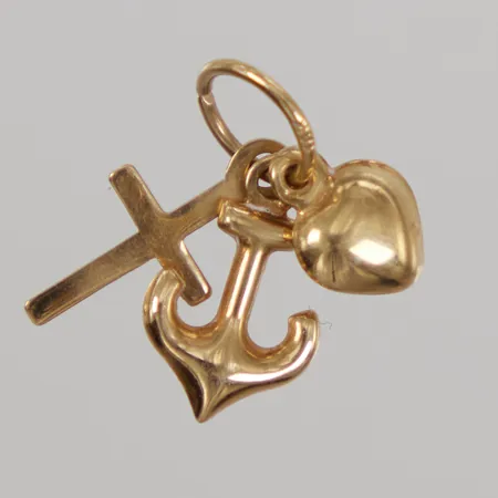 Hänge "Tro, hopp & kärlek", längd inklusive ögla 17,5mm, 18K,  Vikt: 0,8 g