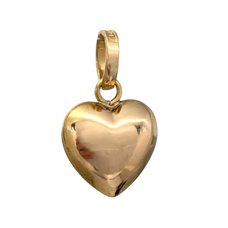 Hänge Hjärta, 18K guld, slät modell, Alton Guldvaru Ab, Falköping, svensk kontrollstämpel, längd inkl. ögla 13,5 mm, bredd 8 mm, tjocklek 4 mm, fint skick Vikt: 0,5 g