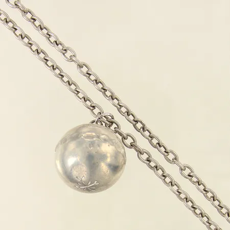 Kedja Ankar med integrerat hänge, trollkula, längd ca 70cm, bredd 5mm, sameslöjd, tenn