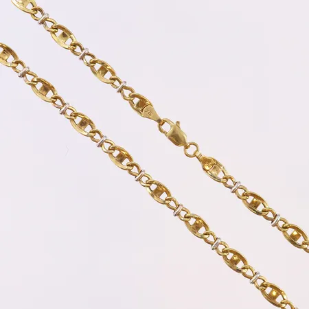 Kedja tvåfärgad, 56cm, bredd 4mm, 14K Vikt: 8,2 g