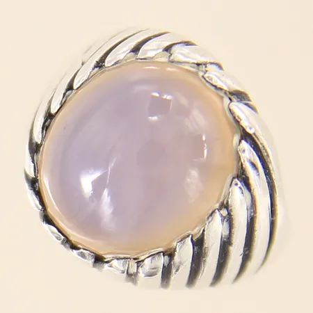 Ring med kalcedon, stl 16, bredd 4-16mm, silver 830/1000 Vikt: 5,6 g