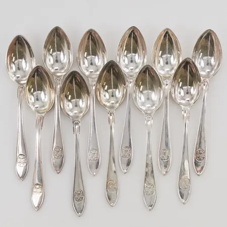 11 Moccaskedar, 11cm, modell: Skytte, 830/1000 silver, 134,1g.