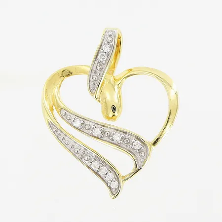 Hänge hjärta diamanter 8 x ca 0,005ct, 15x19mm, GHA 18K Vikt: 1,1 g