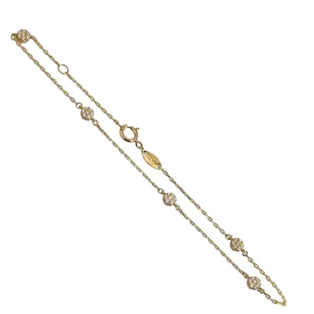 Armband, 18K guld, Cubic Zirconia, Svedbom & Co AB (SCO), längd knäppt 16,8 cm / 18,8 cm, bredd 1 - 3,3 mm, fint skick, stenar utan anmärkning Vikt: 1,5 g