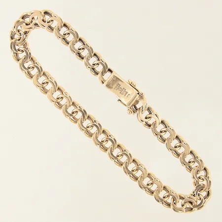 Armband Bismarck, längd 19cm, bredd 6,5mm, 18K  Vikt: 15,4 g