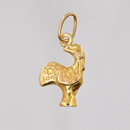 Hänge tupp, längd 20mm, ihålig, 18K Vikt: 0,7 g