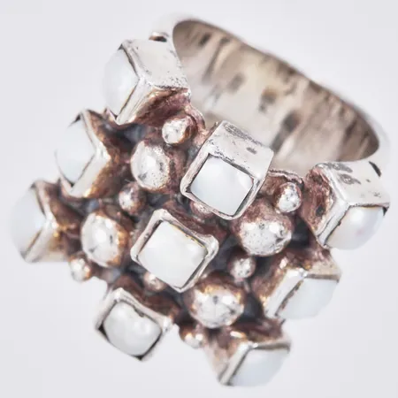 Ring med odlade pärlor stl. 16½, 11-20mm, silver, 925/1000 Vikt: 15,7 g