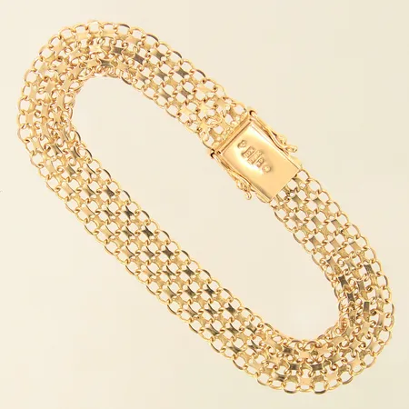 Armband X-länk, längd 19cm, bredd 10mm, 18K  Vikt: 12,6 g
