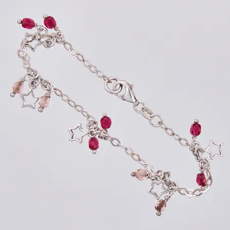 Armband med färgade stenar Svedbom & Co AB, längd: ca 17cm, bredd: ca 2mm, silver 925/1000 Vikt: 5,6 g