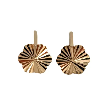 Örhängen, 18K guld, liten modell, diameter 3,7 mm, ploppar saknas, fint skick Vikt: 0,2 g