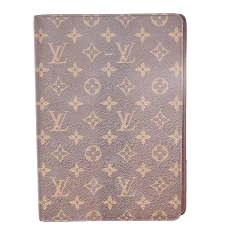 Fodral till Läsplatta Louis Vuitton Monogram, ca 18x25cm med invändigt monogram, made in Spain, med slitage, små sprickor och klisterrester, små fläckar  Skickas med paket.