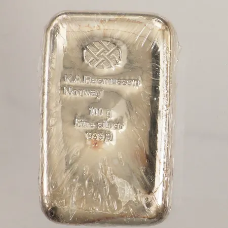 Silvertacka K A Rasmussen 999,9/1000 Silver Vikt: 100 g