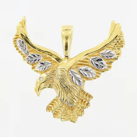 Hänge örn diamant ca 0,005ct, 23x20mm, vit/gulguld, 18K, Vikt: 3 g
