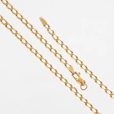 Kedja Pansar 50cm, bredd: 4mm, defekt vid lås 18K  Vikt: 10,5 g