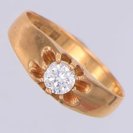 Ring med vit sten stl 18, Ceson år 1956, 18K Vikt: 3,4 g