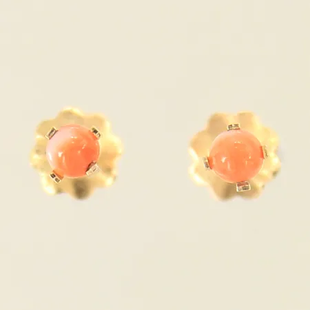 Ett par örhängen med koraller, Ø4mm, 18K   Vikt: 0,5 g