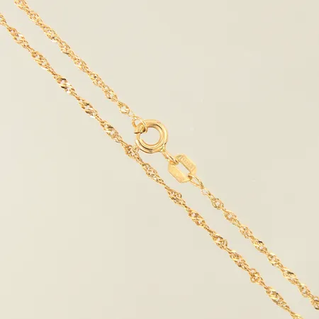 Kedja Singapore, längd 42cm, bredd 1mm, GHA, 18K Vikt: 1,8 g