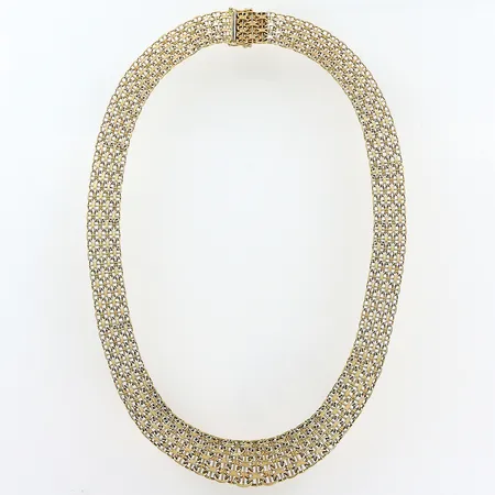 Collier doserad X-länk med stav, 46cm, bredd 12,5-18mm, 18K Vikt: 42,5 g