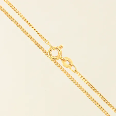 Kedja Pansar, längd 38,5cm, bredd 1,4mm, 18K  Vikt: 3 g