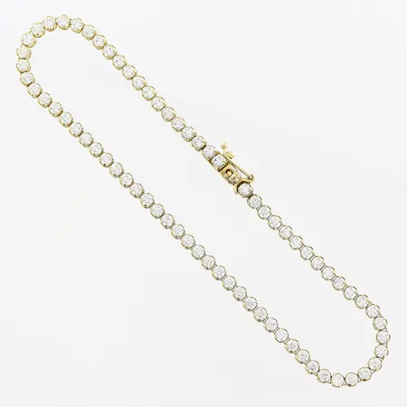 Armband vita stenar 18,5cm, bredd 2,5mm, GHA, 18K, bruttovikt 3,8 gram. Vikt: 3,8 g