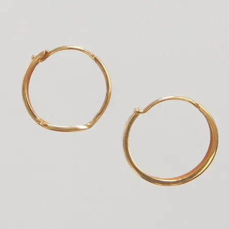 Örhängen creoler Ø16mm, bredd 3mm, GHA, defekta, bucklor, 18K Vikt: 0,7 g