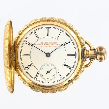 Fickur savonett14K, H.Anderssen verknr:508496, fungerar ej, saknar glas, brv:54,5 gram Vikt: 54,5 g