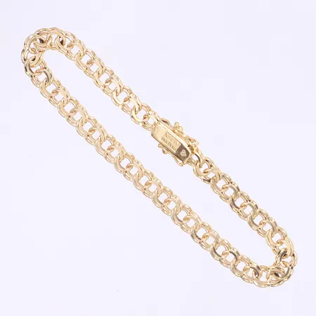Armband Bismarck längd 19cm bredd 6mm kistlås 18K  Vikt: 12,3 g
