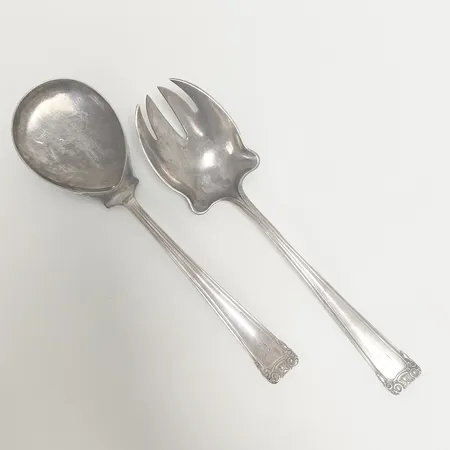 Salladsbestick C.G. Hallberg längd 22,5cm, silver 830/1000 Vikt: 181,5 g