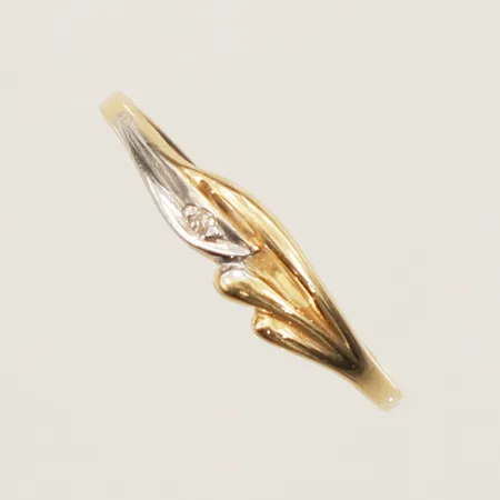 Ring med diamant 0,005ct stl:16¾ bredd 1,2mm 18K Vikt: 0,8 g