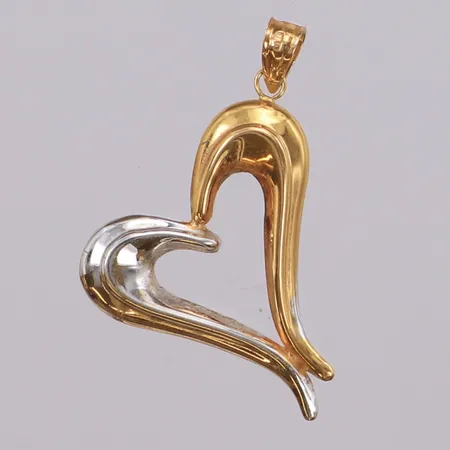 Hänge hjärta, längd 30mm, rödguld/vitguld, 18K Vikt: 1,2 g