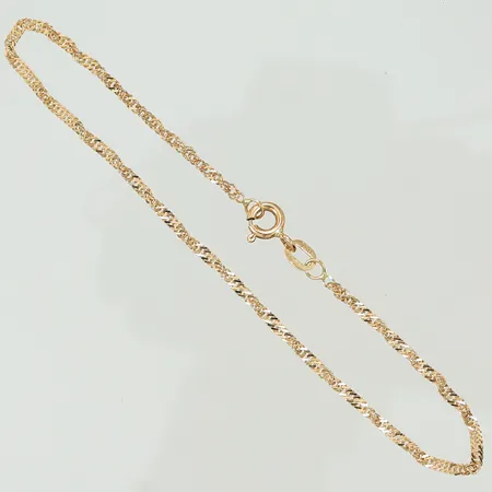 Armband Singapore, längd 18cm, bredd ca 2mm, 18K, 1,2g
