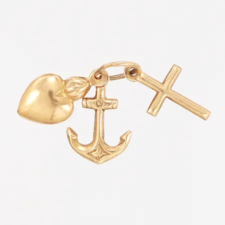 Hänge tro/hopp/kärlek längd:18mm, 18K Vikt: 0,9 g