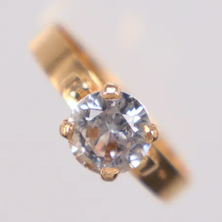 Ring stl 17¼ vit sten 18K Vikt: 2,3 g