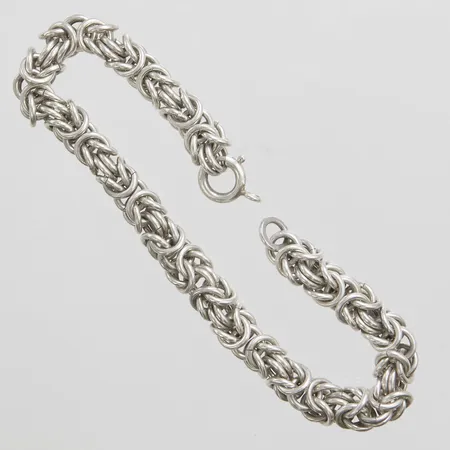 Armband drottninglänk längd 19cm, bredd 6,5mm, trasigt lås, silver 925/1000 Vikt: 30,6 g