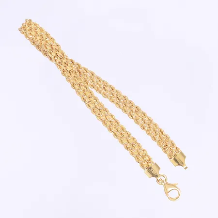 Armband treradig Cordell 18,5cm, bredd 6mm, bucklig, 18K Vikt: 4,2 g