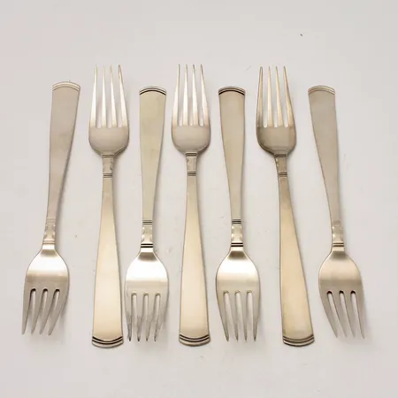 7st gafflar, 18cm modell Rosenholm, GAB, silver 830/1000, 263,57g.