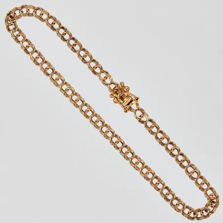 Armband Bismarck längd ca 19cm bredd ca 4mm Bergmans Guldvaror årsstämpel saknas 18K Vikt: 5 g
