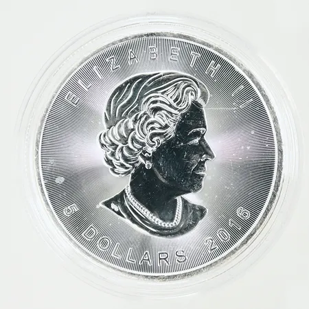 Mynt, Elizabeth II, 5 dollars 2016, Canada, plast fodral, fine silver, Silver 999/1000  Vikt: 31,1 g