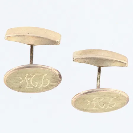 Manschettknappar 20x18mm, monogramgravyr, GFAB, silver 925/1000 Vikt: 7,2 g