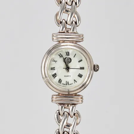 Damur JNB quartz, sprickor på urtavlan samt buckla på boett Ø 22mm Sterling 925/1000 silver