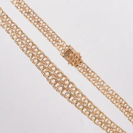 Collier doserad bismarck ca 45cm, dubbelradigt, bredd 6,5 - 11,5mm, 18K Vikt: 21,3 g