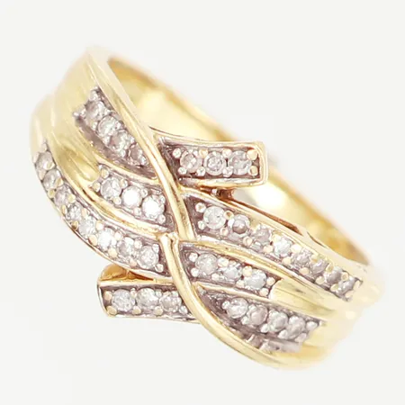Ring med diamanter 34x0,01ct stl:17 bredd: 2-12mm, 18K Vikt: 4,4 g
