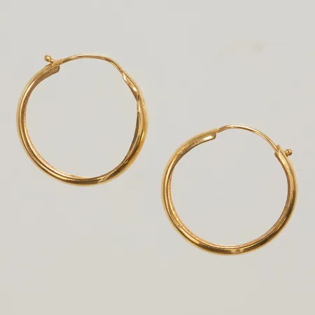 Örhängen creoler Ø18mm, bredd 3mm, skeva/buckliga, 18K Vikt: 0,8 g