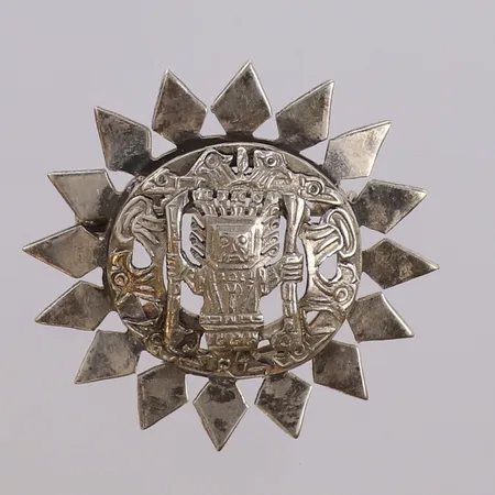 Brosch, sol, 45mm, Peru, 925/1000 silver Vikt: 10,9 g